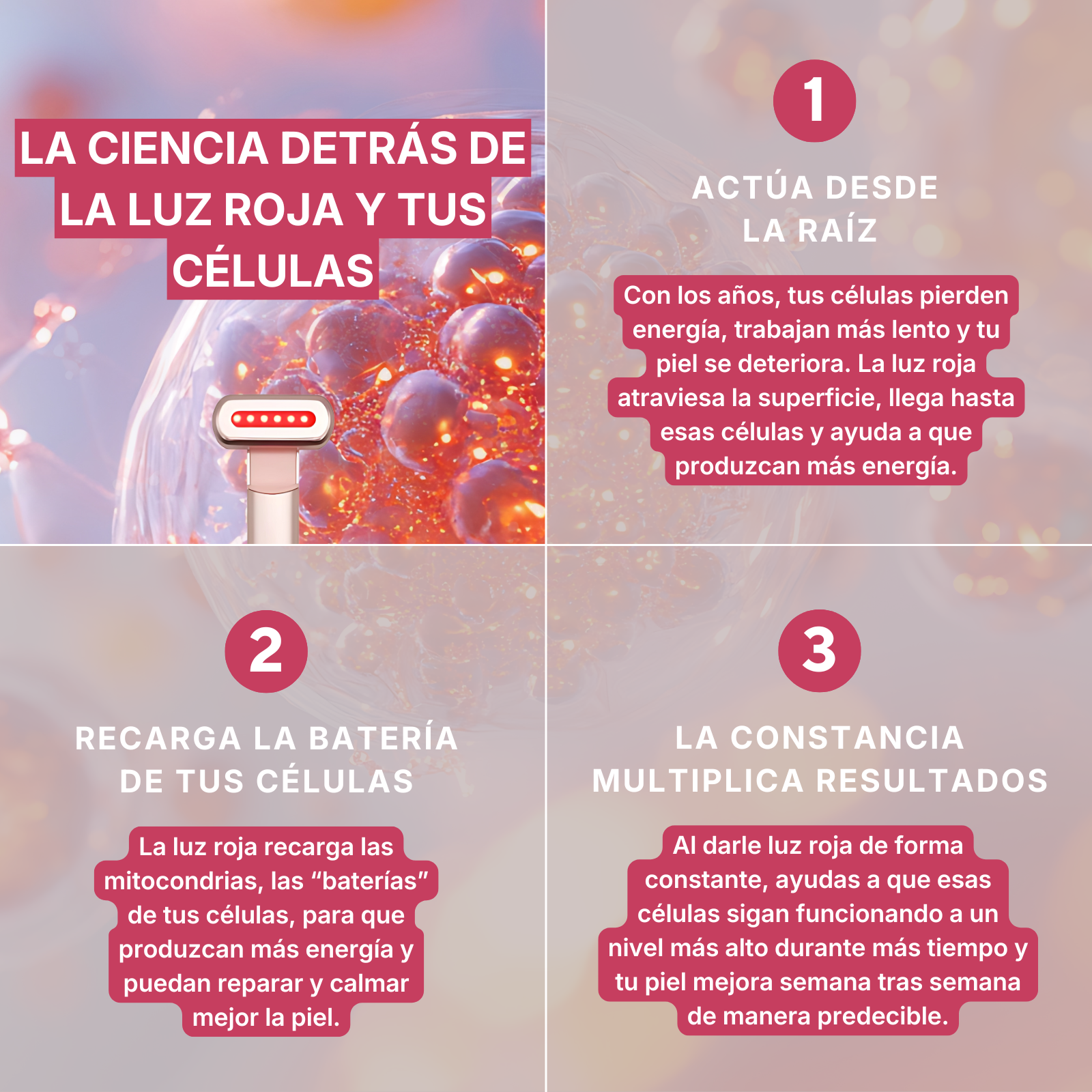 LumaSkin Luz Roja Activación Celular